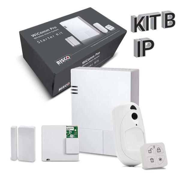 Risco KIT_WICOMM_B_IP - Kit "B" IP WiComm Pro Risco. Central+Módulo IP+Mando+PIRCAM+Contacto