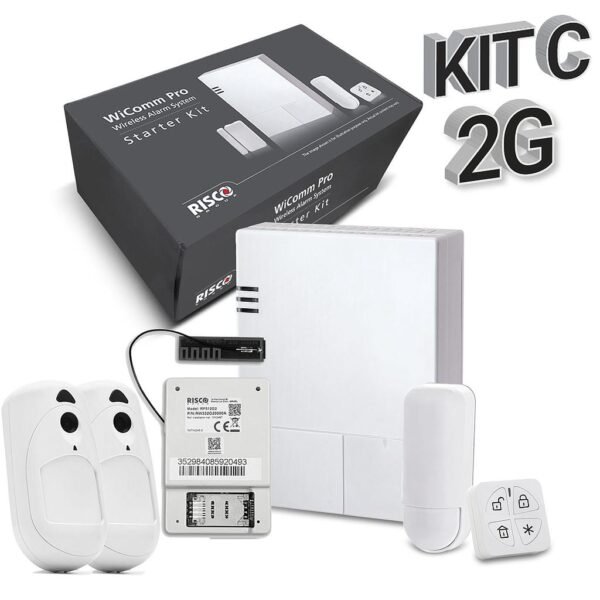 Risco KIT_WICOMM_C_GPRS - Kit "C"  GPRS WiComm Pro Risco. Central+Módulo GPRS+Mando+2XPIRCAM+PIR