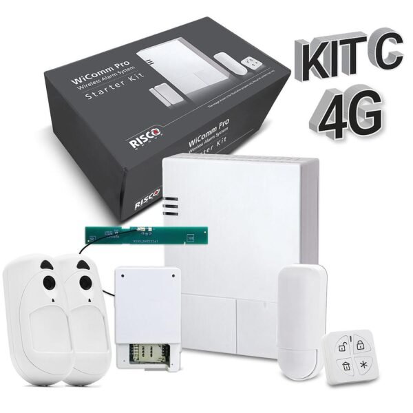 Risco KIT_WICOMM_C_4G - Kit "C" 4G WiComm Pro Risco. Central+Módulo 4G+Mando+2XPIRCAM+PIR